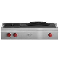 Plynová varná deska Wolf - 2 hořáky + Wok ICBSRT362W